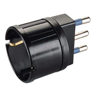 Afbeelding van Poly Pool zwart PP0432.1S adapter stekker groot 16 A en Duits stopcontact