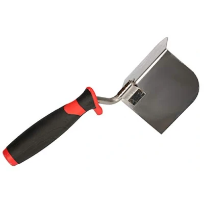 Afbeelding van KOTARBAU® Roestvrij stalen buitenhoektroffel 80 mm x 65 met kunststof handvat hoektroffel voor het bewerken van buitenhoeken in muren