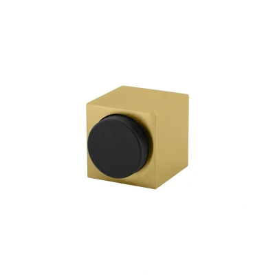 Afbeelding van Deurstopper Cubo messing mat titaan PVD