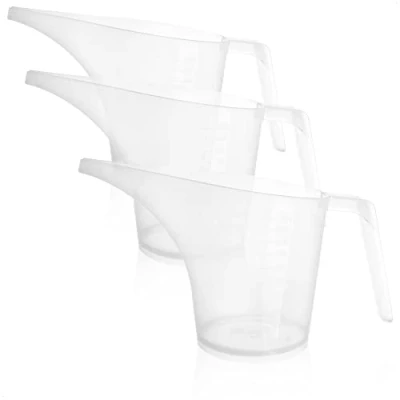 Afbeelding van COM FOURÂ® 3x trechterkan, gieter met trechteruitloop, transparante trechter, doseerbus voor het maken van zeep, olie, water geven bloemen