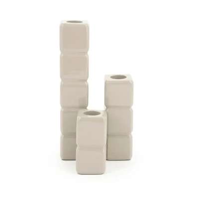 Afbeelding van By Boo kaarsenhouder Cube Taupe