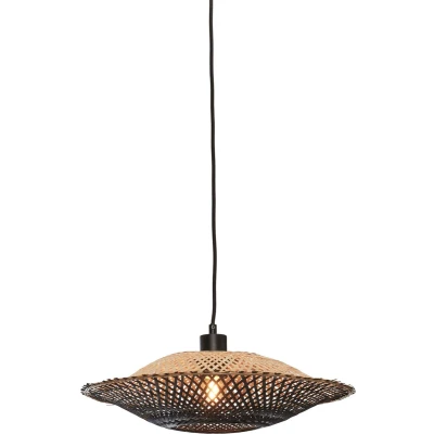 Afbeelding van Good&amp;Mojo Hanglamp Kalimantan Bamboe Small Zwart Naturel 44x44x12cm
