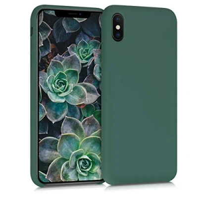 Afbeelding van kwmobile telefoonhoesje compatibel met Apple iPhone XS Max hoesje Zachte case voor smartphone Back cover in dennengroen