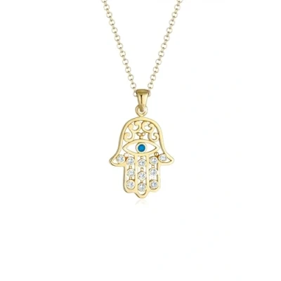 Afbeelding van Elli Hamsa HAND DER Fatima EVIL EYE Ketting goldcoloured, Dames, Maat: 60, Gold coloured