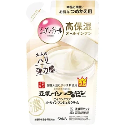 Afbeelding van Sana Nameraka Honpo Soy Milk Isoflavone Wrinkle All In One Gel Cream N Refill 100g