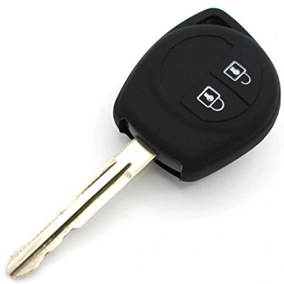 Afbeelding van Finest Folia siliconen beschermhoes voor autosleutels met 2 knoppen, zwart
