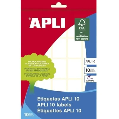 Afbeelding van APLI 1640 etiketten 10 wit 19,0 x 27,0 mm vellen