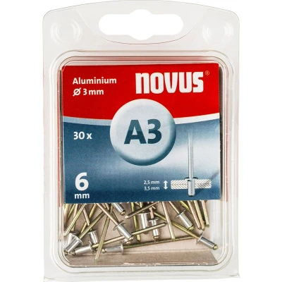 Afbeelding van Novus Blindklinknagel 3x6mm Type A3 aluminium/staal (Per 30 stuks)