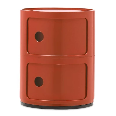 Afbeelding van Kartell Componibili Kast Nachtkastje Medium (2 Comp.)Ø32 Oranje