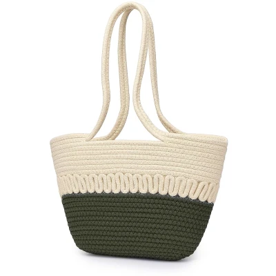 Afbeelding van Ibenzoa® Trendy Gevlochten Strandtas voor Dames met Grote Capaciteit Zomeravonturen