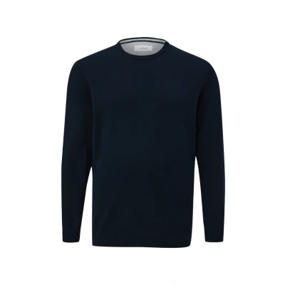 Afbeelding van s.Oliver Big Size trui Plus met logo donkerblauw