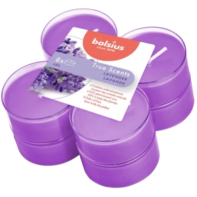 Afbeelding van Bolsius True Scents Maxilicht Lavendel, 8 stuks