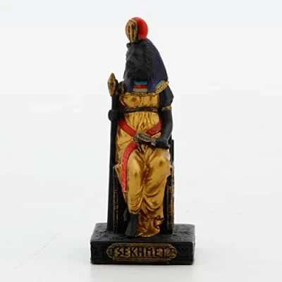 Afbeelding van Veronese Design 3 3/8 Inch Sekhmet Egyptische Godin van Oorlog Hars Miniatuur Handgeschilderde Bronzen Afwerking Beeldje