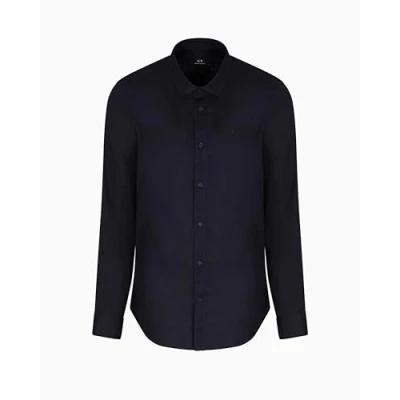 Afbeelding van Armani Exchange Shirt Overhemd, Heren, Maat: Medium, Deep navy