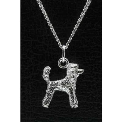 Afbeelding van Zilveren Koningspoedel standaard met staart ketting hanger groot
