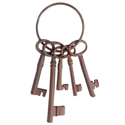 Afbeelding van Esschert Design decoratieve sleutelbos 22,5 cm gietijzer bruin
