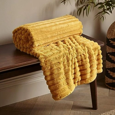 Afbeelding van Catherine Lansfield Gooi, Polyester, Mosterd, 130x170cm