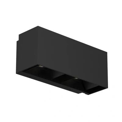 Afbeelding van Yphix Wandlamp Twingo 2 Zwart 18w 3000k Instelbare Lichthoek Ip65 LEDdirect.nl