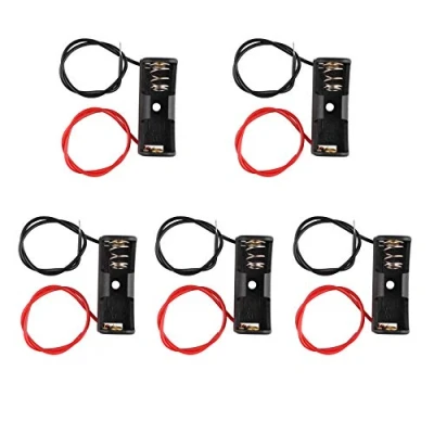 Afbeelding van HALJIA 5Pcs 12V A23L 23A Plastic Lente Clip Batterij Houder Case Opbergdoos Met Draad Leads Zwart