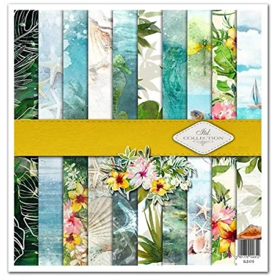 Afbeelding van ITD Collection Scrapbookpakket 12x12&quot;, scrappapier, decoupage, decorpapier, formaat voor het maken van kaarten 310 x 320 mm SLS010 (Tropical Dreams)