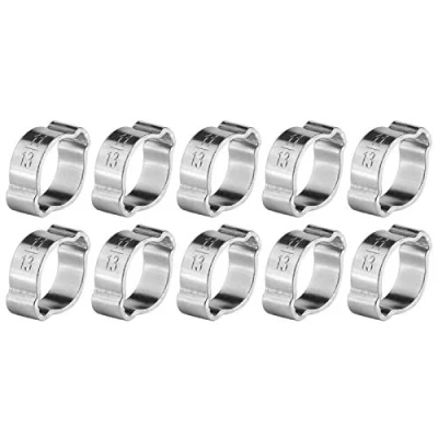 Afbeelding van 10 stuks slangklemmen van roestvrij staal, verzinkt, slangklem, slangklem voor vaste buizen verstelbaar, staal met dubbele draad (11 13 mm)