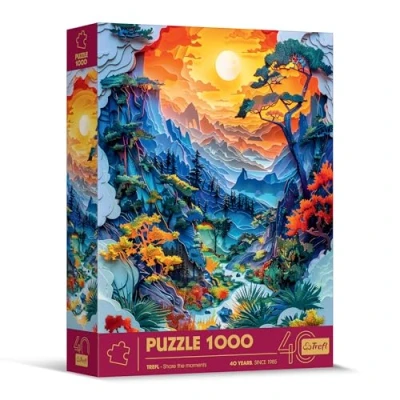 Afbeelding van Trefl Puzzel met 3D effect, Vallei 1000 stukjes 40ste verjaardag van Trefl, Papierkunst Paper Art, Premium legpuzzel voor volwassenen en kinderen vanaf 14 jaar