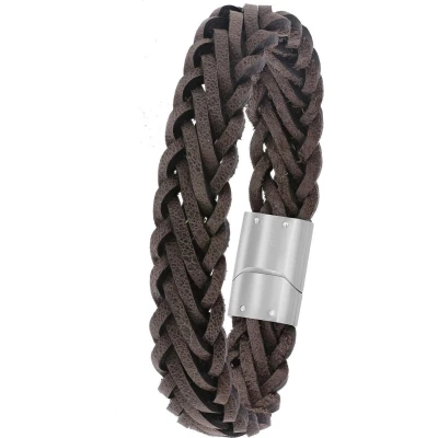 Afbeelding van Lucardi Gevlochten Armband silvercoloured, Heren, Maat: 22cm, Silver coloured
