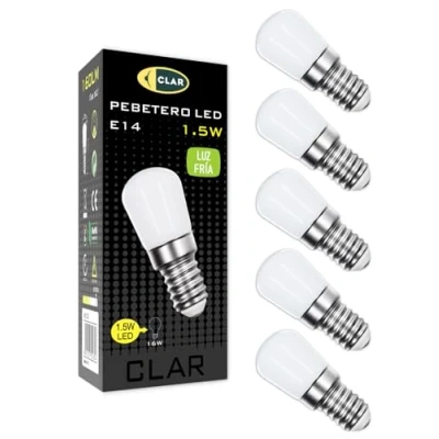 Afbeelding van CLAR Refrigerator Bulb, Cooker Hood Bulbs, E14 Salt Lamp LED ED Cold Light Bulb 1.5W (Pack 5)