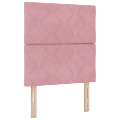 Afbeelding van vidaXL LED Hoofdbord met striplichten Roze 80 cm Fluweel