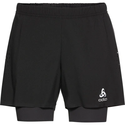 Afbeelding van Sportbroek Odlo Men 2 In 1 Shorts Zeroweight 5 Inch Black XL