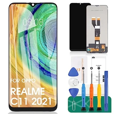 Afbeelding van Voor Oppo Realme C11 2021 scherm Vervanging C20 Lcd ForOppo C21 Touchscreen Digitizer Vergadering RMX3231 Reparatiesets (zwart)