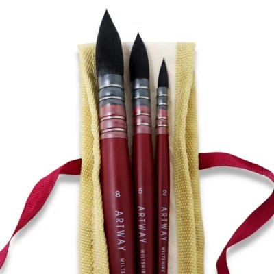 Afbeelding van Artway Synthetische Quill Mop Borstels voor Waterkleur Ideaal aquarelverf en inkt Set van 3 (2/5/8)