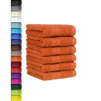 Afbeelding van BaSaTex Set van 6 handdoekenset voor gasten, handdoeken met ophanglus zacht katoen, 30 x 50 cm, gastendoekjes het reinigen de handen, Öko Tex Standard 100 gecertificeerd, terra