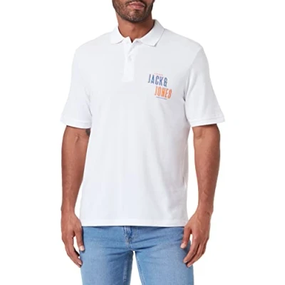 Afbeelding van JACK &amp; JONES Heren Jcocoast Polo Ss FST Poloshirt, wit, L, L