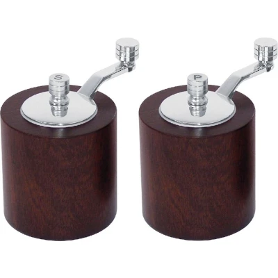 Afbeelding van Olympia peper en zoutmolen set donker hout 8,5cm