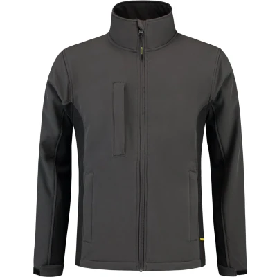 Afbeelding van Tricorp 402002 Softshell Bicolor Donkergrijs/Zwart 6XL