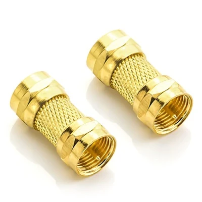 Afbeelding van deleyCON SAT Adapterkabel Koppeling Verbinder Kabel F Connector Verguld 2 Stuks