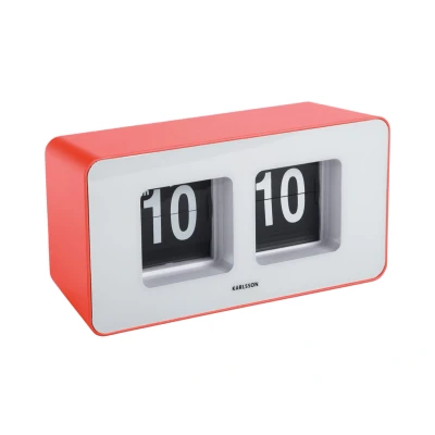 Afbeelding van Karlsson Flip Klok Funky Wandklok Scarlet Rood 17,7x7x9,2cm Nice thingZ