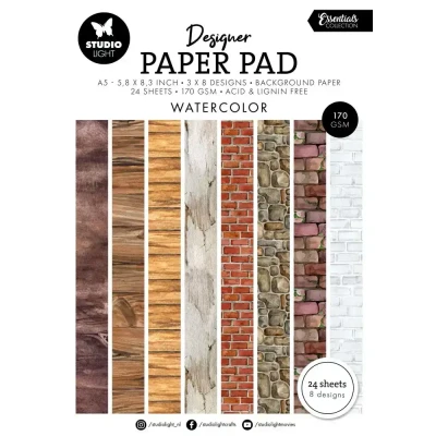 Afbeelding van Designer Paper Pad Watercolor Essentials nr.330
