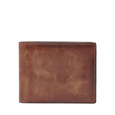 Afbeelding van Fossil Derrick Portemonnee, Heren, Maat: One Size, Brown