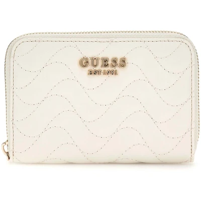 Afbeelding van GUESS Portemonnee Melisandra SLG Medium Zip Around Wallet Shell Crème