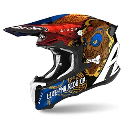 Afbeelding van Airoh Twist 2.0 Tiki Motorcross helm, veelkleurig, afmeting S voor man