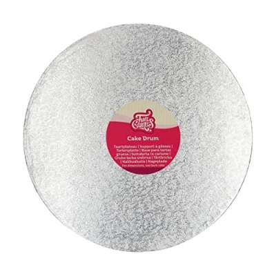 Afbeelding van FunCakes Cake Drum Rond Zilver Ø30,5 cm / 12 mm Taartonderlegger Taartkarton