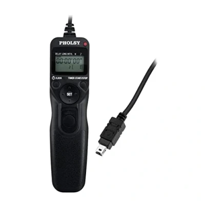 Afbeelding van PHOLSY timerafstandsbediening intervaltimer N10 Afstandsbedieningskabel voor Nikon Df, Z7, Z6, D750, D7500, D7200, D7100, D7000, D5600, D5500, D5300, D3300, D3200, D610, D600, D90, P7700, P7800