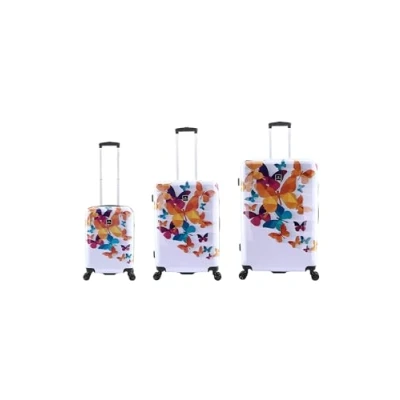 Afbeelding van Saxoline Kofferset 3 Delig Reiskoffer Set Harde Trolleyset Butterfly Fun