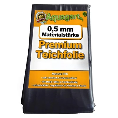 Afbeelding van Vijverfolie PVC 0,5 mm zwarte folie voor de tuinvijver verschillende lengtes en breedtes (2m x 6m)