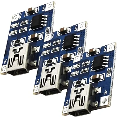 Afbeelding van AZDelivery 3 x TP4056 Mini USB 5V 1A oplaadcontroller Lithium Li Ionenbatterijlader module Inclusief E Book!
