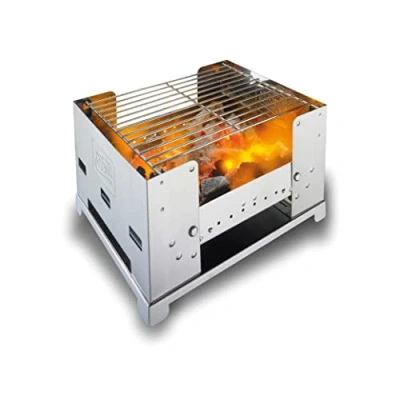 Afbeelding van Esbit Inklapbare roestvrijstalen kolengrill, camping, klapgrill met transporttas, mini grill