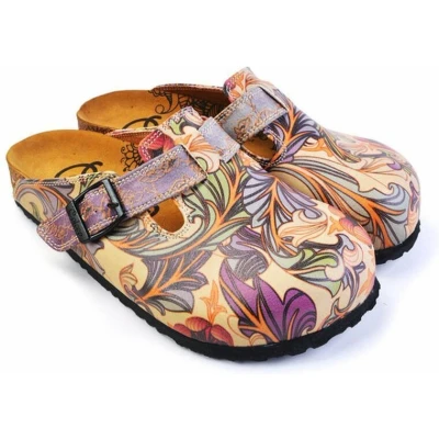 Afbeelding van GOBY Bloemen Patroon Clogs Slippers Hoge kwaliteit Handmade Maat 36