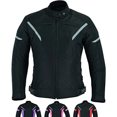 Afbeelding van Motorjas voor dames Waterdichte textiel Cordura jas met bescherming CE (EN 1621 1) Texpeed Zwart XL
